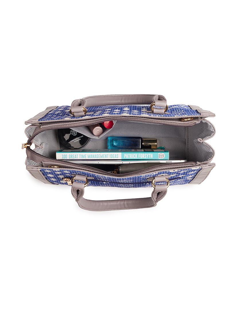women light blue printed handbag - 21631181 - Standard Image - 2
