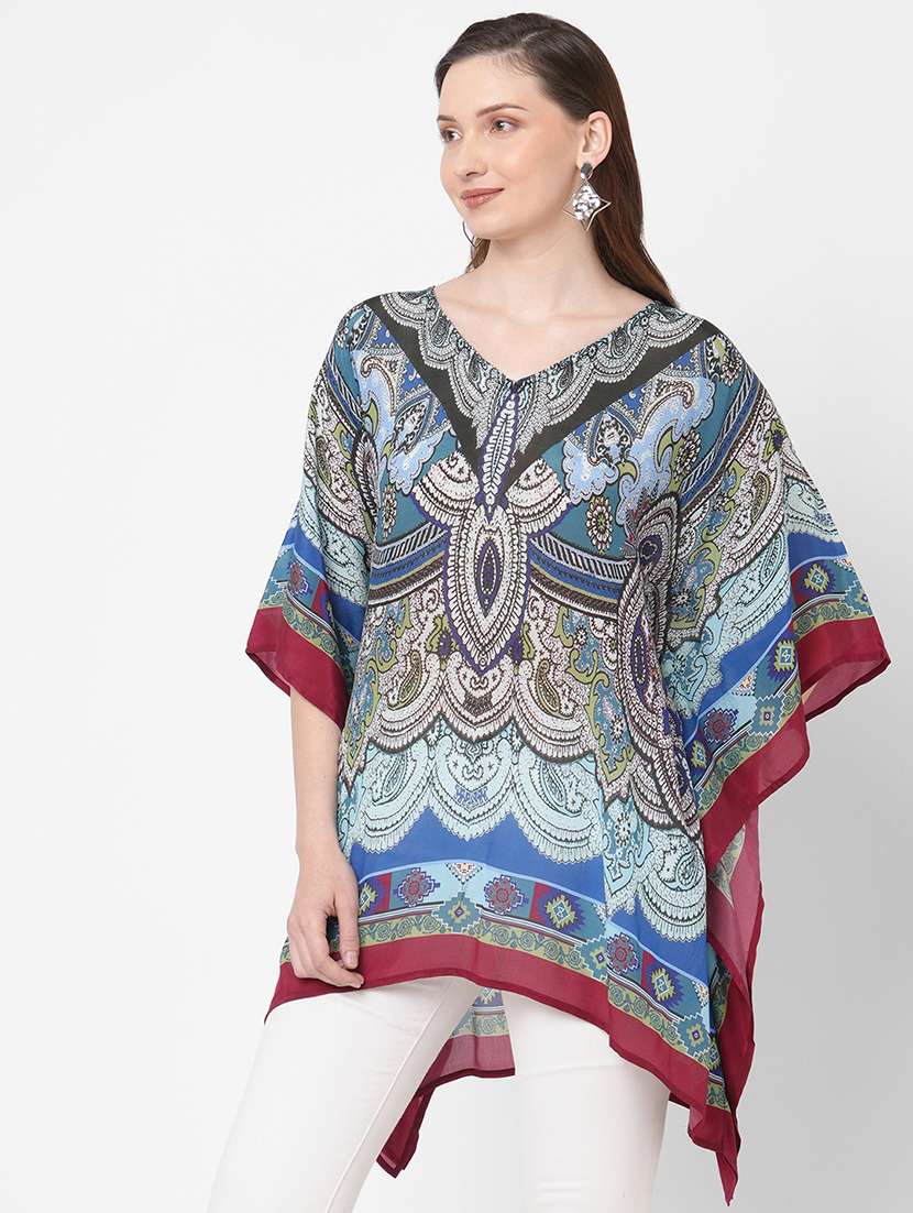 women floral printed kaftan tunic - 21631272 -  Standard Image - 2