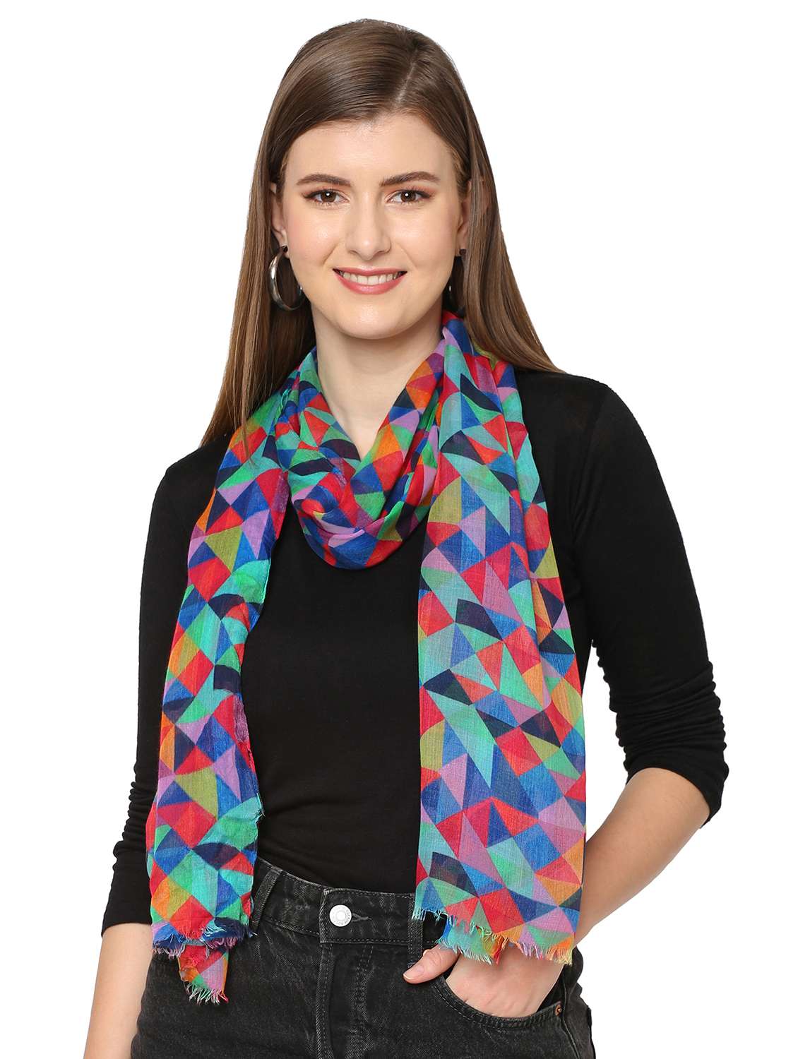 women printed everyday wrap scarf - 21631410 - Zoom Image - 0