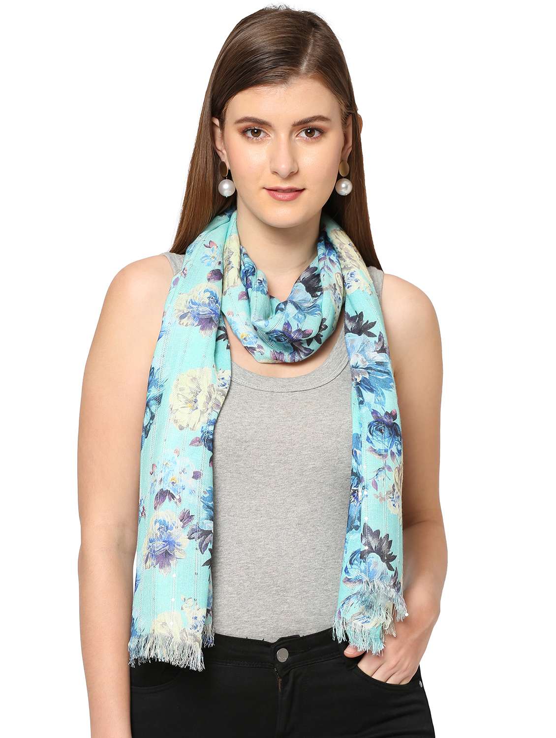 women printed everyday wrap scarf