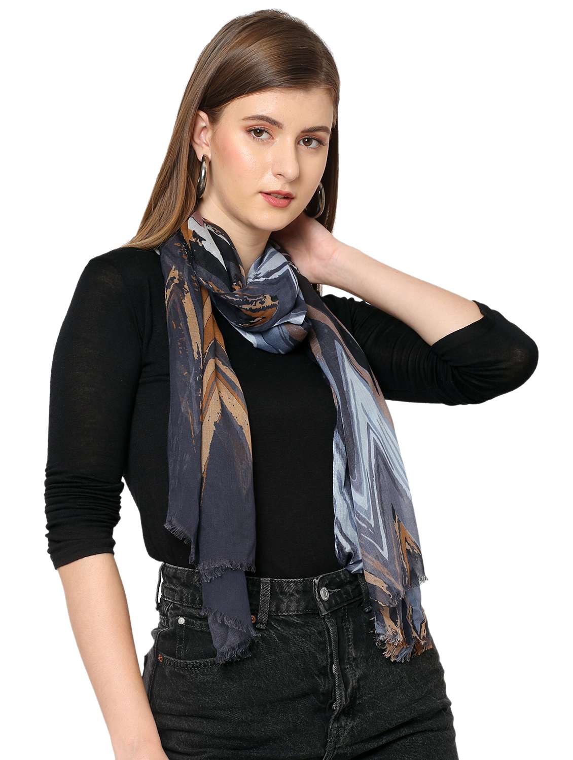 women printed everyday wrap scarf - 21631456 - Standard Image - 2