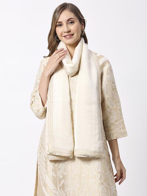 women plain lace bordered dupatta  - 21631550 -  Standard Image - 0