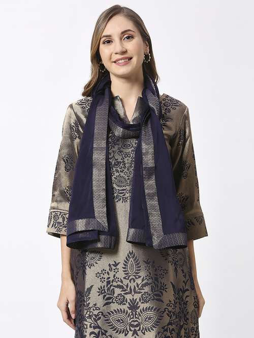 women plain lace bordered dupatta  - 21631553 -  Standard Image - 0