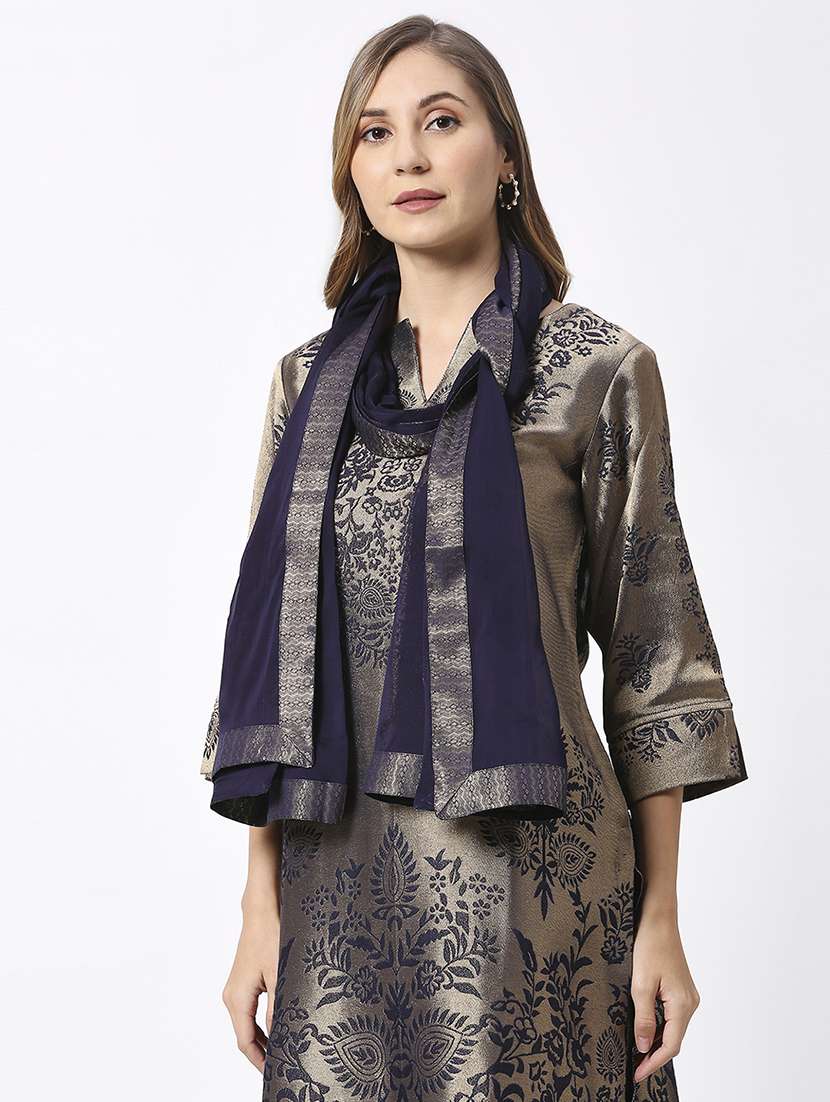 women plain lace bordered dupatta - 21631553 - Standard Image - 2