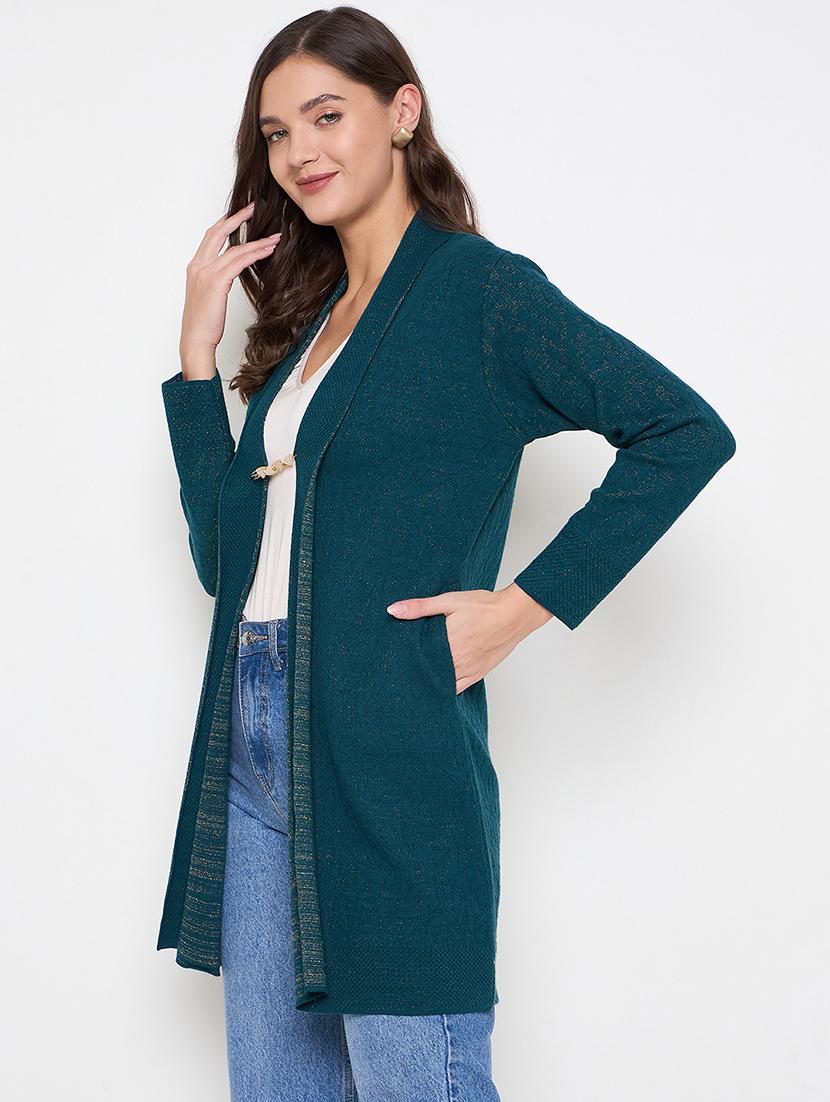 women solid wool long shrug - 21631878 -  Zoom Image - 0