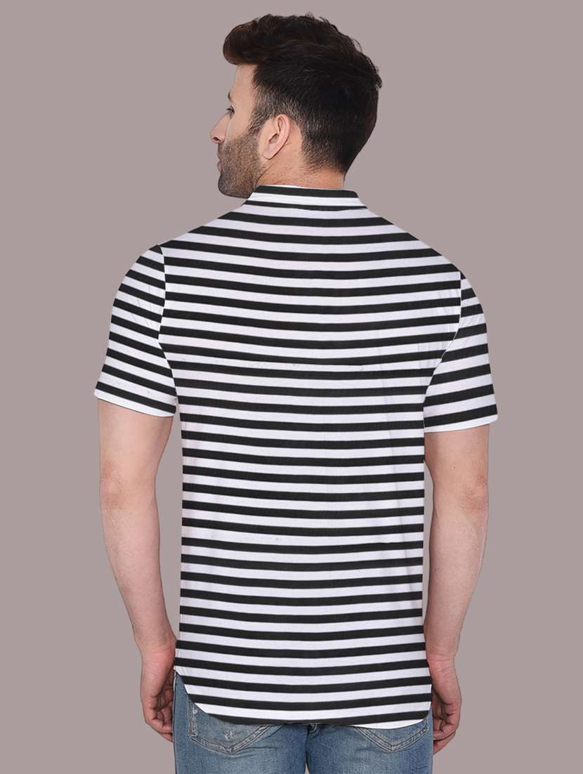 men slim fit striped short sleeve casual shirt - 21631888 - Standard Image - 2