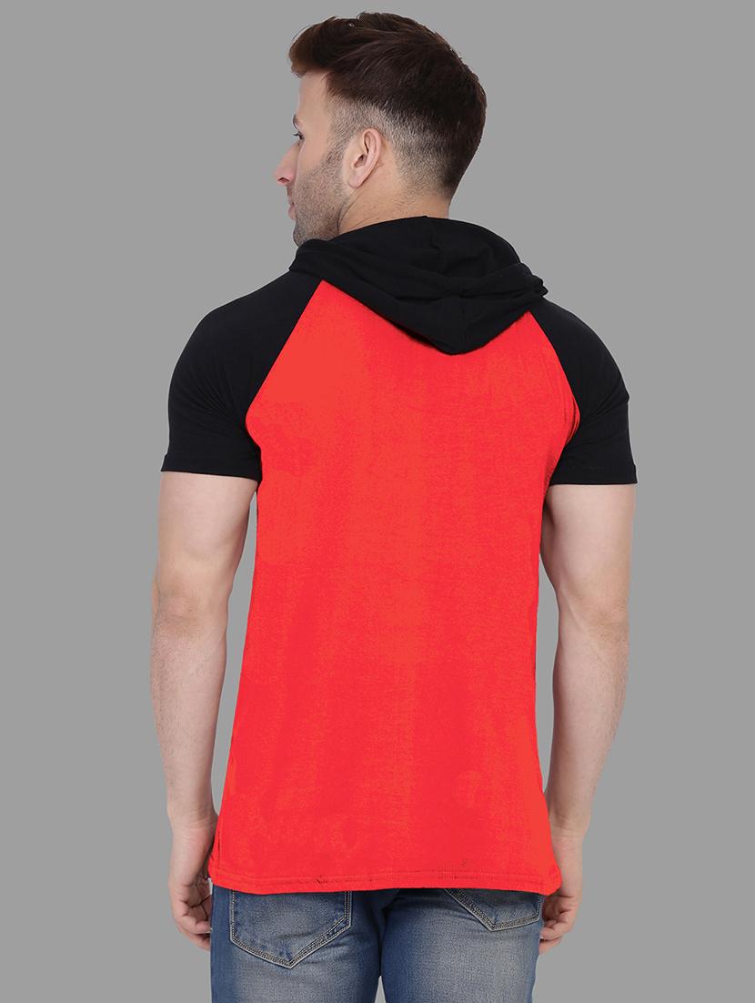 men slim fit color block hood neck t-shirt - 21631906 - Standard Image - 2