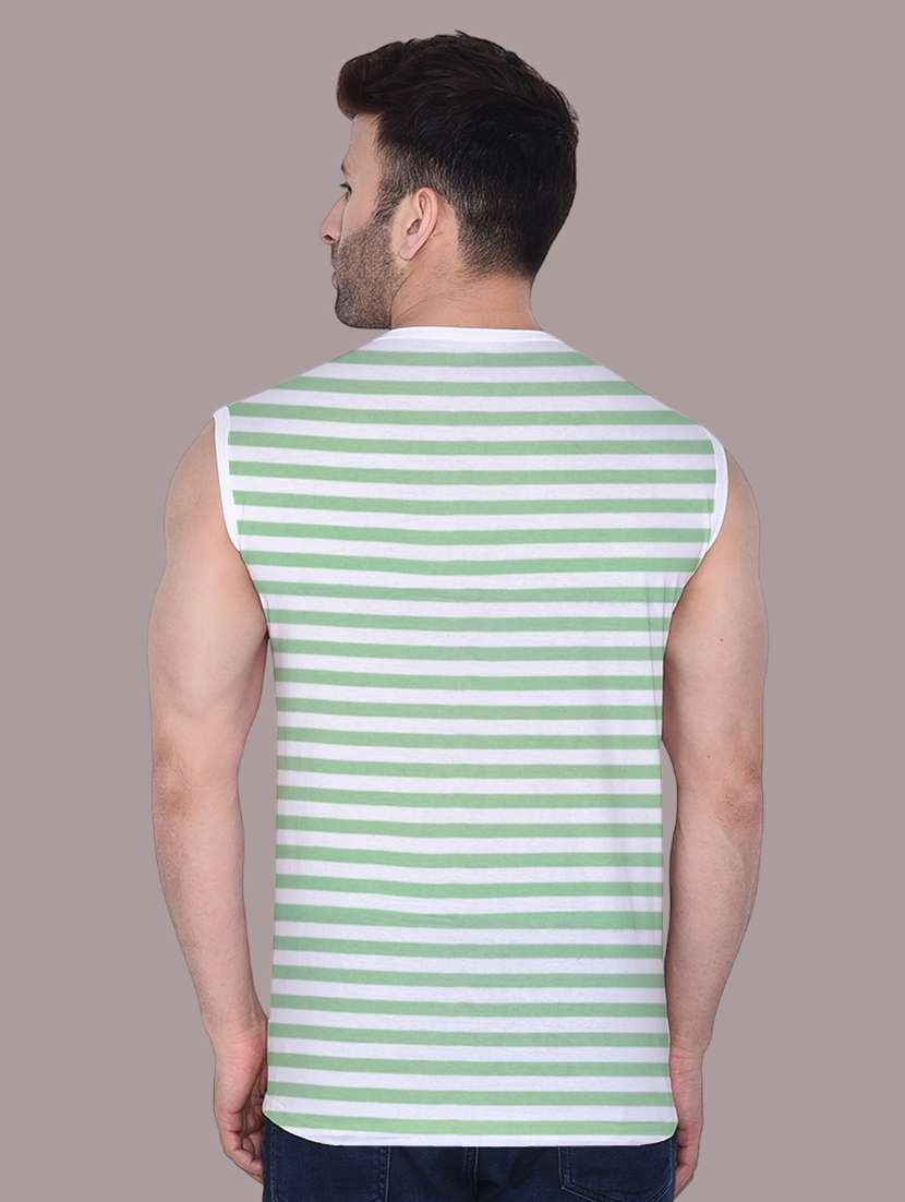 men slim fit striped sleeveless t-shirt - 21631978 -  Standard Image - 2
