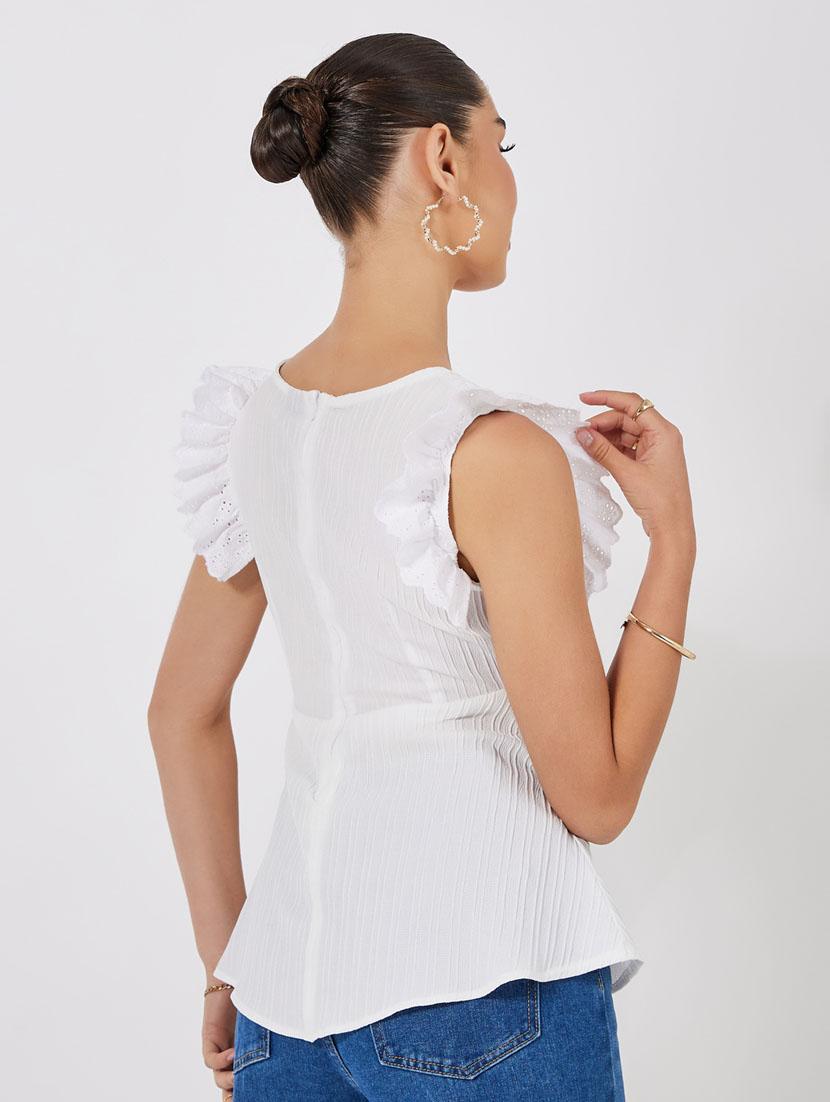 women white solid sweetheart neck top - 21632010 - Standard Image - 2