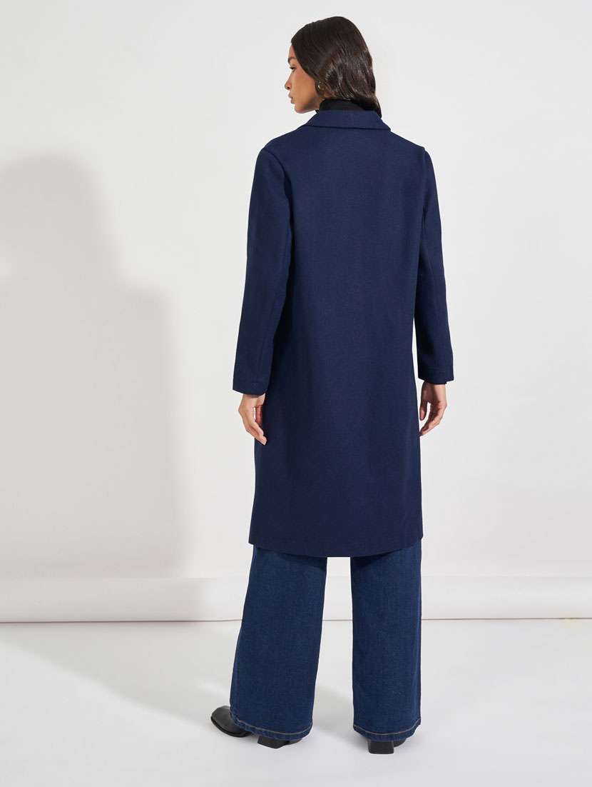 women solid trench overcoat - 21632022 -  Standard Image - 2