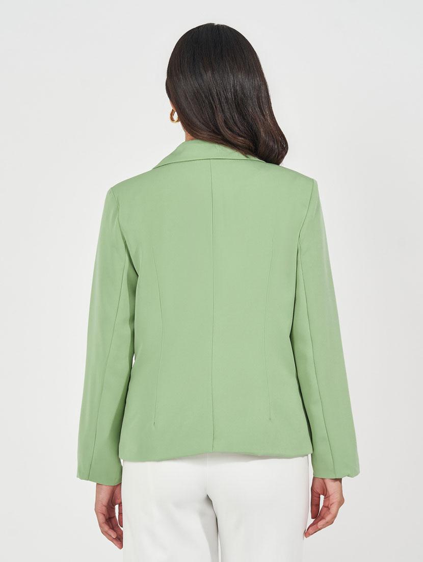 women solid long sleeve casual blazer - 21632030 - Standard Image - 2