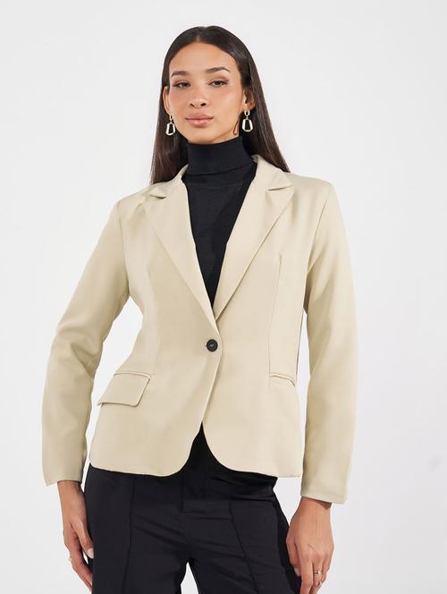 women solid long sleeve casual blazer - 21632039 -  Standard Image - 0