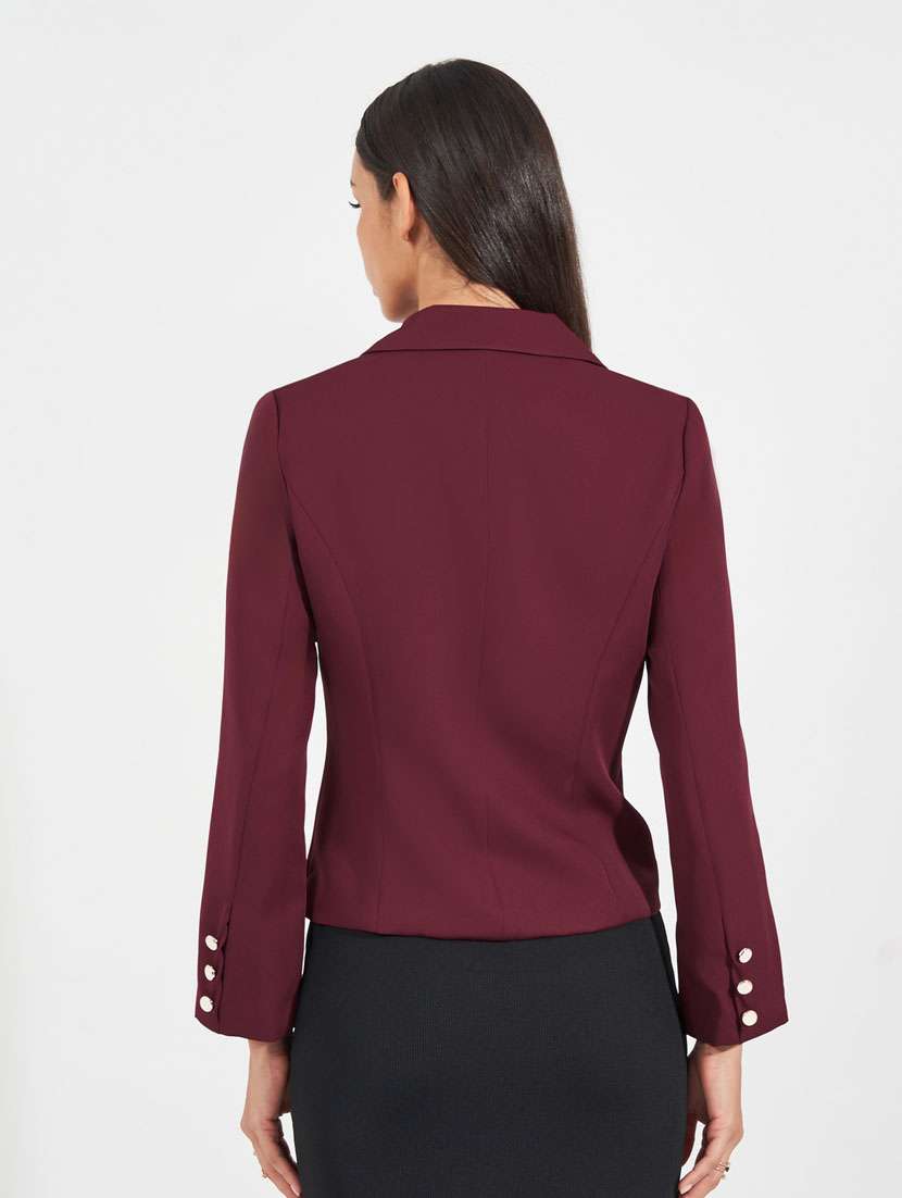 women solid long sleeve casual blazer - 21632042 -  Standard Image - 2