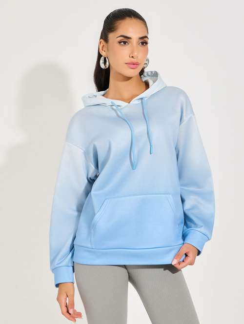 women light blue solid long sleeve sweatshirt - 21632052 -  Standard Image - 0