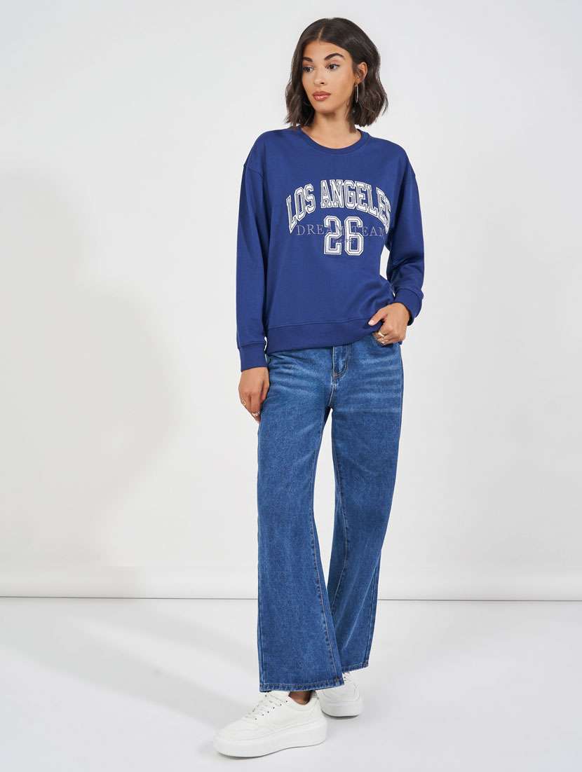 women front print long sleeve sweatshirt - 21632054 -  Standard Image - 2