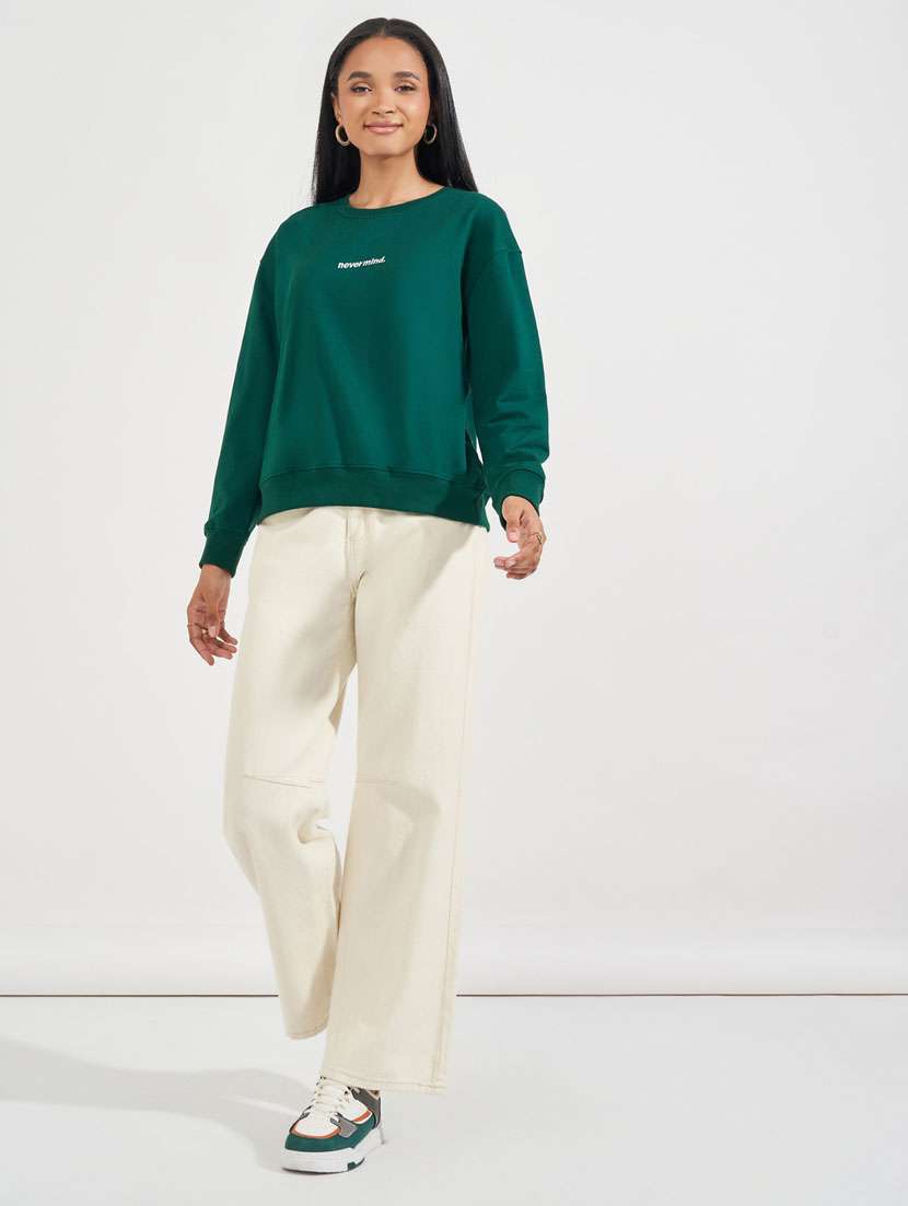 women chest  print long sleeve sweatshirt - 21632057 -  Standard Image - 2