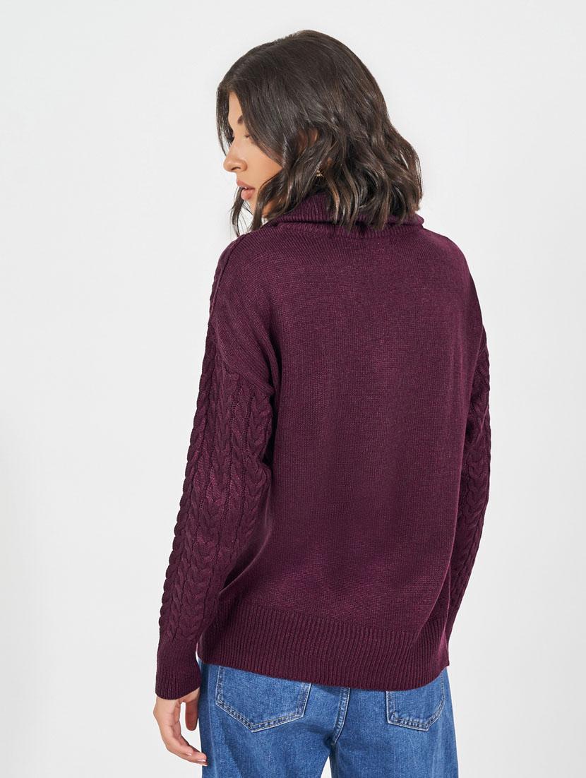 women long sleeves self design pullover - 21632067 - Standard Image - 2