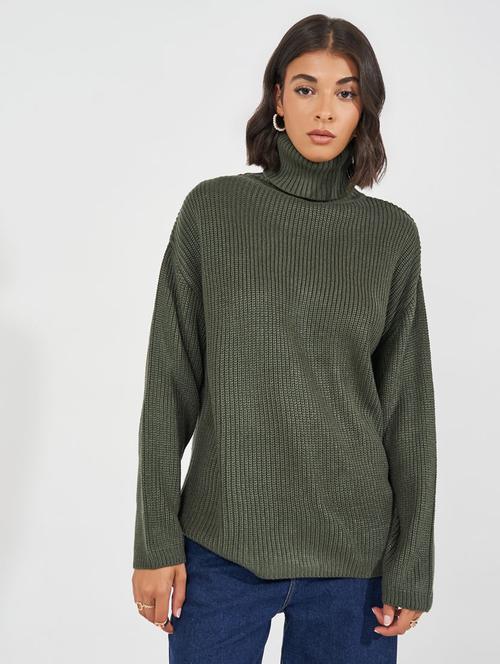 women turtle neck acrylic pullover - 21632070 -  Standard Image - 0