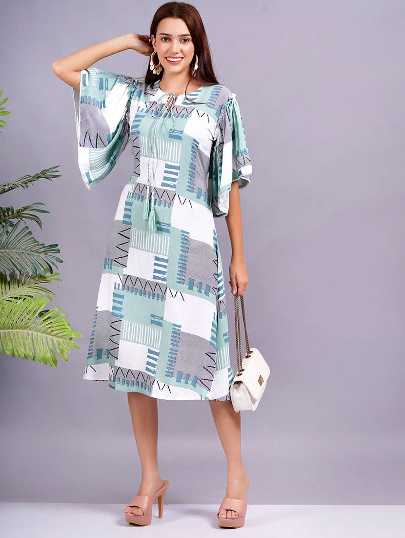 women ai aqua printed a-line dress - 21632137 -  Zoom Image - 0