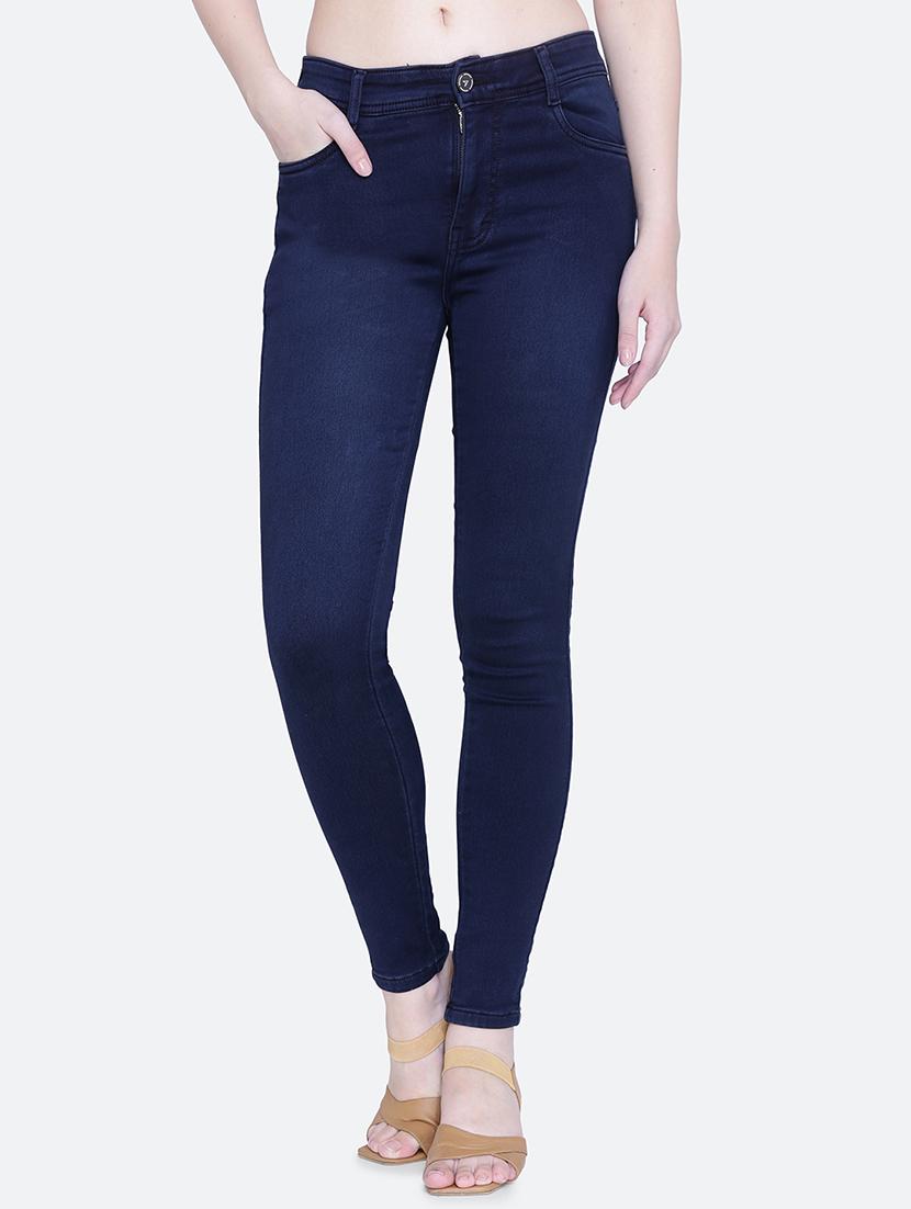 women plain skinny fit denim jeans - 21632464 -  Zoom Image - 0