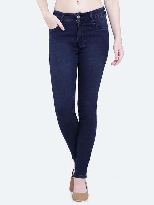 women plain skinny fit denim jeans - 21632471 - Standard Image - 0