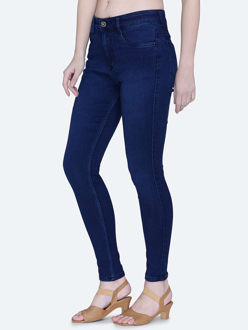 women plain skinny fit denim jeans - 21632478 - Standard Image - 2
