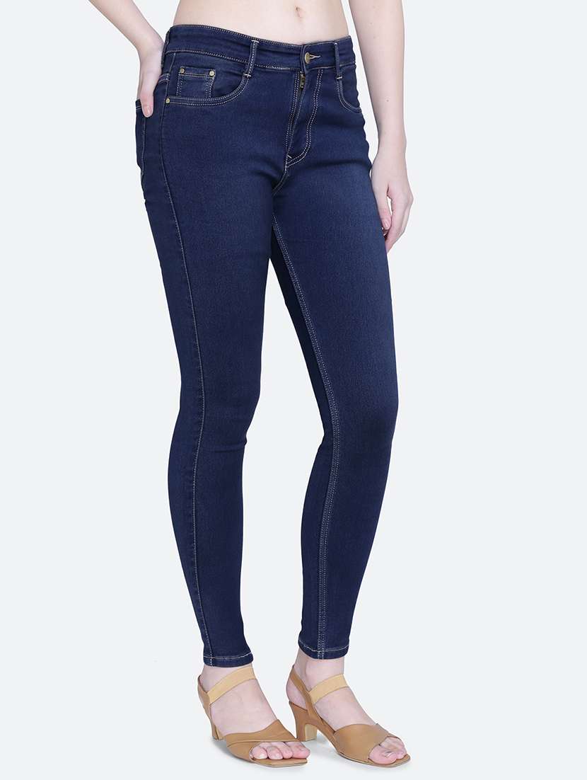 women plain skinny fit denim jeans - 21632485 -  Standard Image - 2