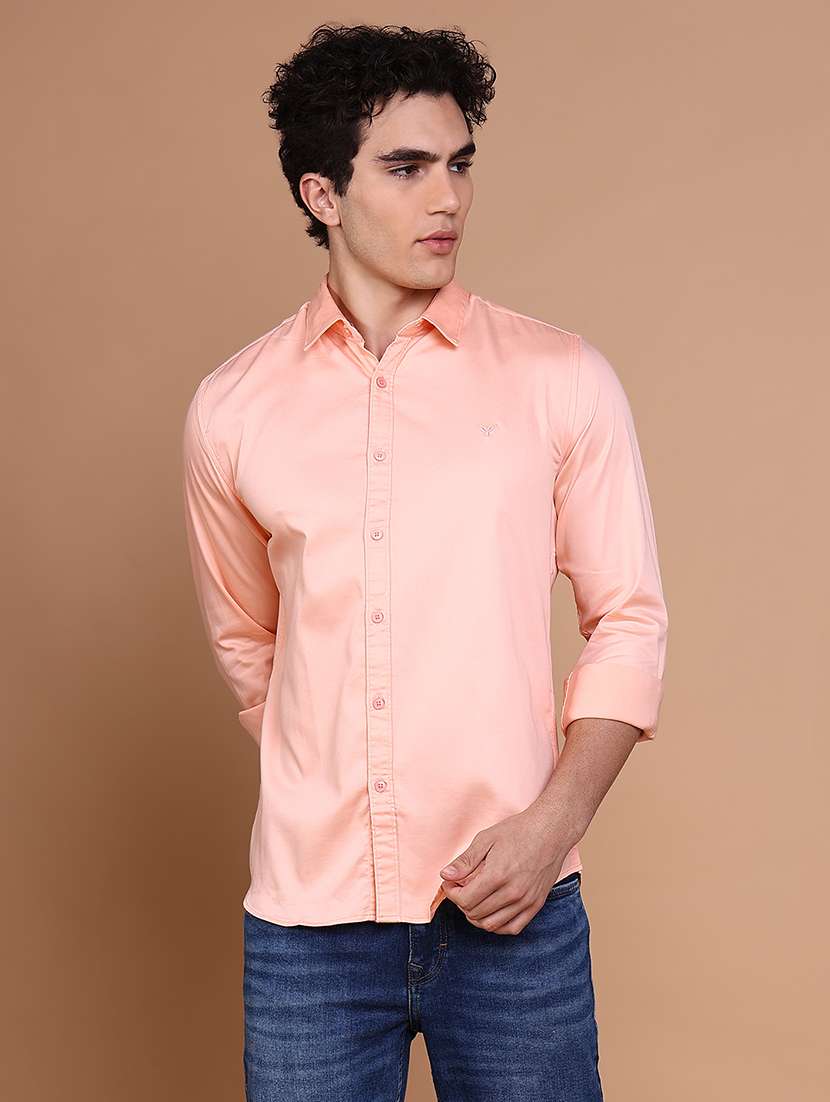 women solid collared casual shirt