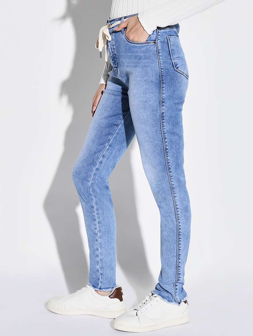 women plain slim fit denim jeans - 21632635 -  Standard Image - 2