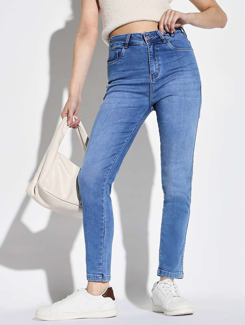 women plain slim fit denim jeans - 21632637 -  Standard Image - 2