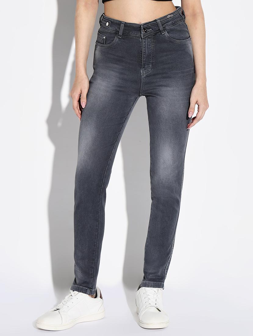 women plain high rise denim jeans - 21632641 -  Zoom Image - 0