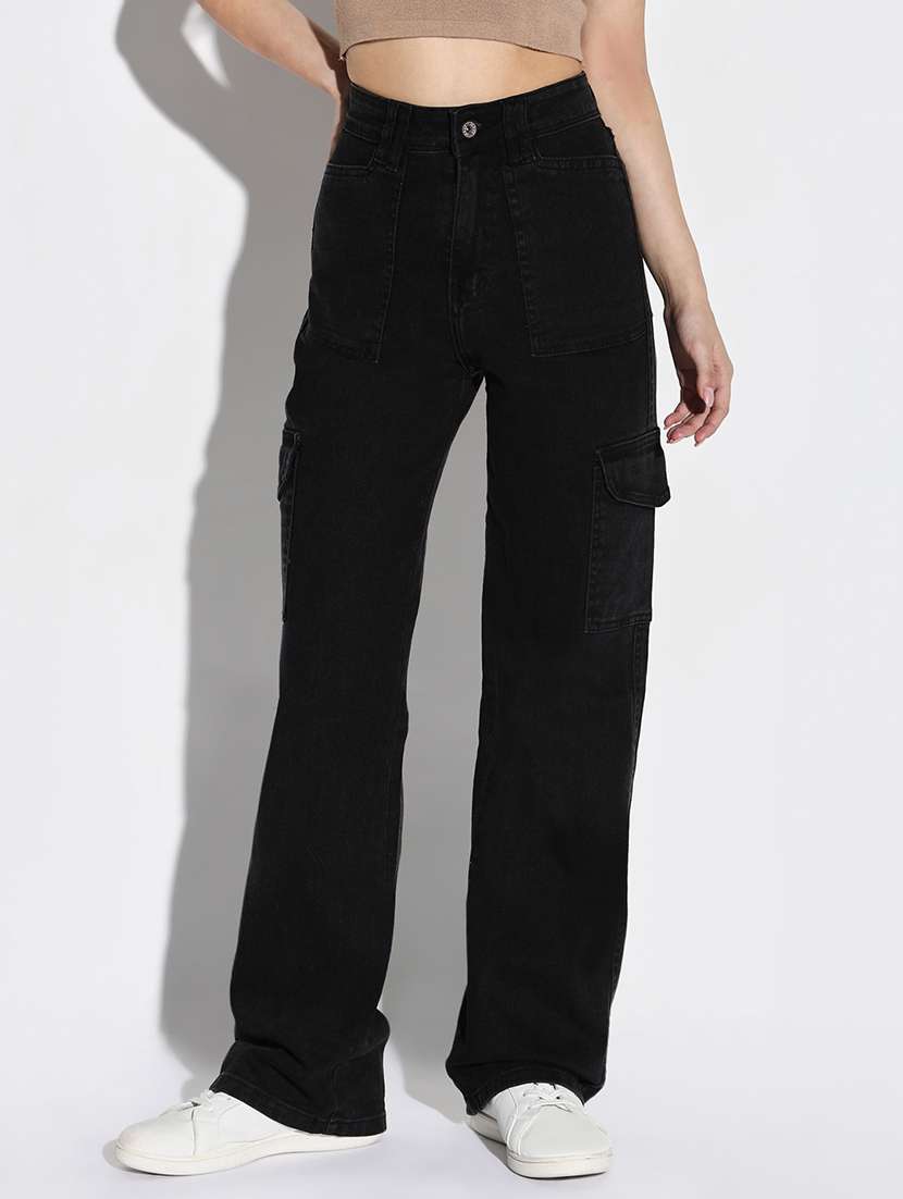 women plain high rise denim jeans - 21632644 - Standard Image - 2