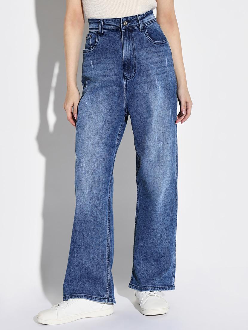 women plain high rise denim jeans - 21632645 -  Zoom Image - 0