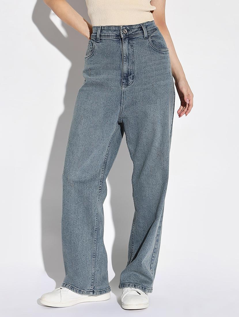 women plain mid rise denim jeans - 21632646 -  Zoom Image - 0