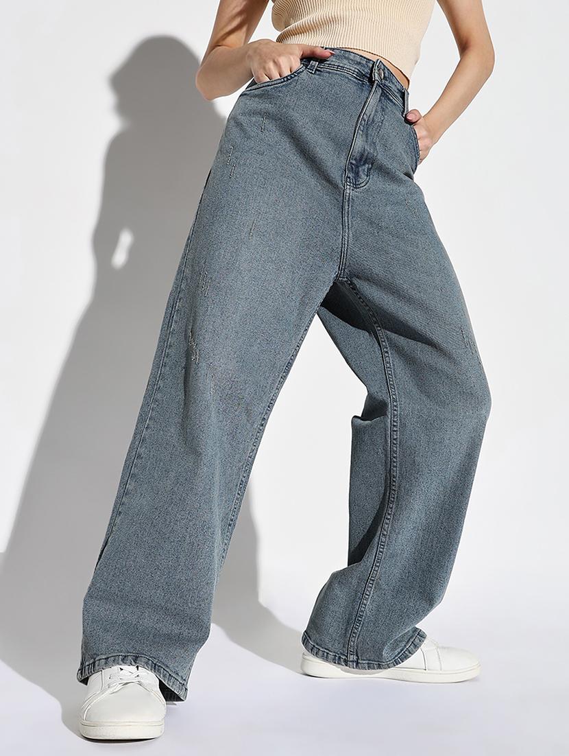 women plain mid rise denim jeans - 21632646 - Standard Image - 2