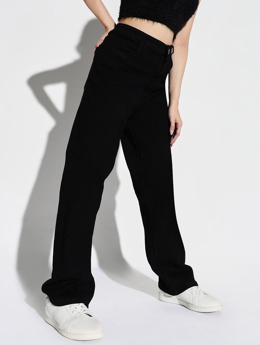 women plain high rise denim jeans - 21632648 - Standard Image - 2
