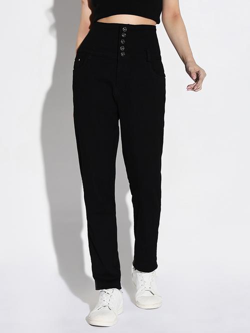 women solid slim fit denim jeans - 21632650 - Standard Image - 0
