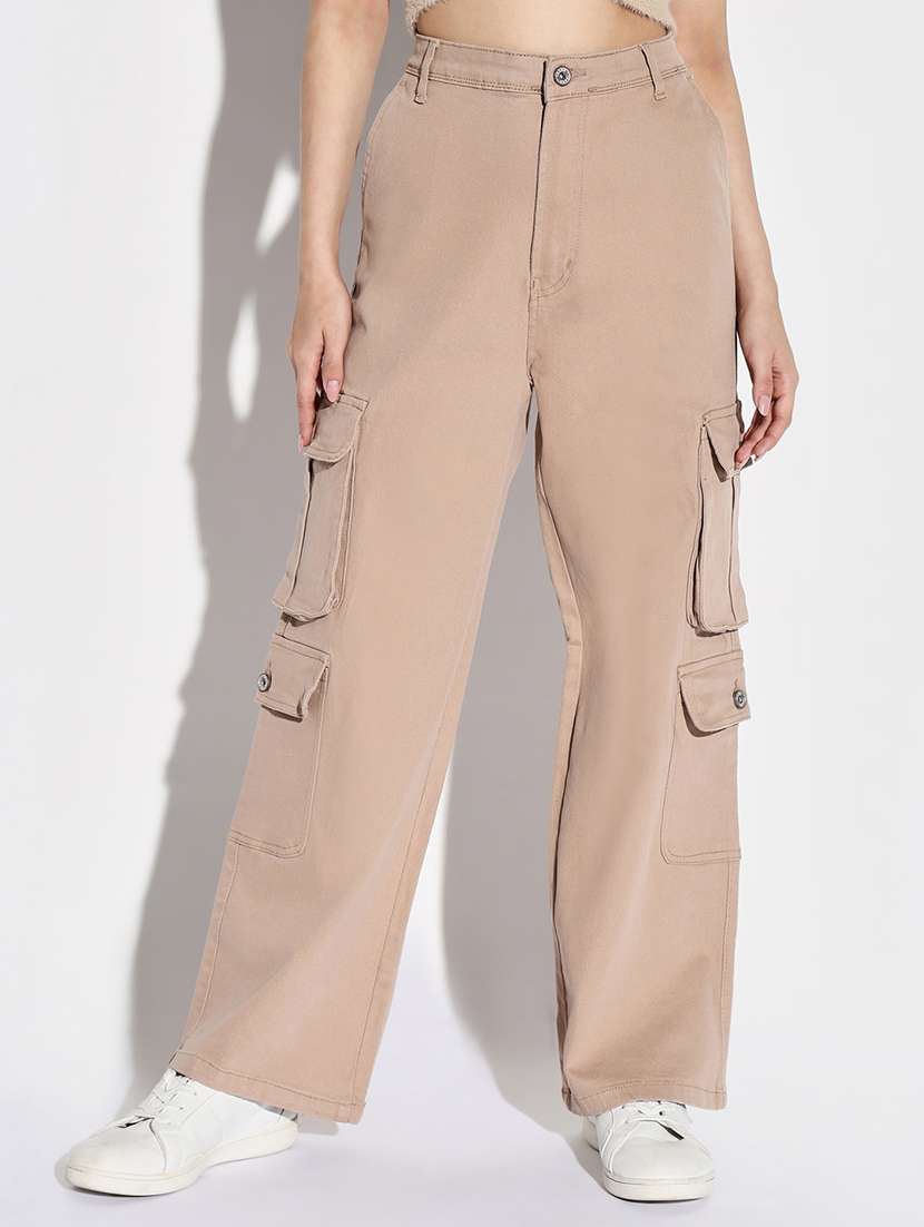 women solid high rise cargo