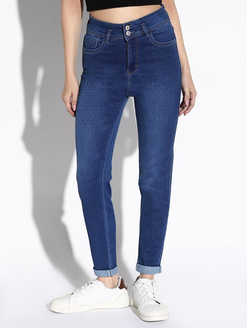 women plain slim fit denim jeans - 21632657 -  Zoom Image - 0