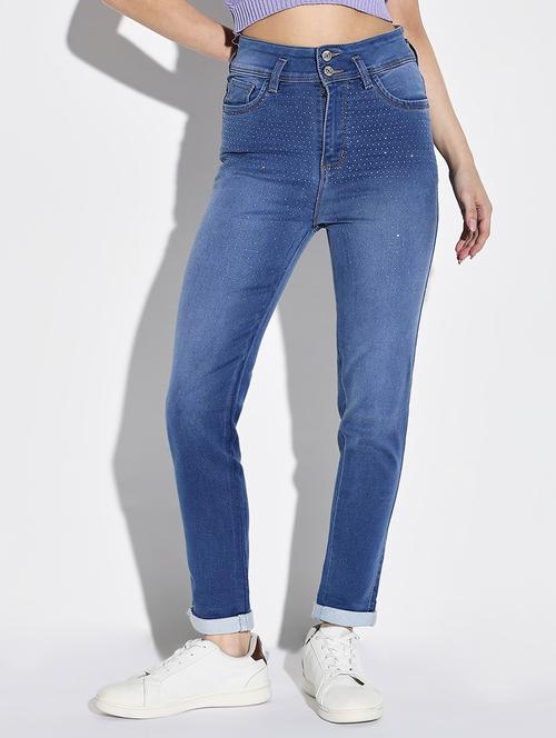 women plain slim fit denim jeans - 21632658 - Standard Image - 0
