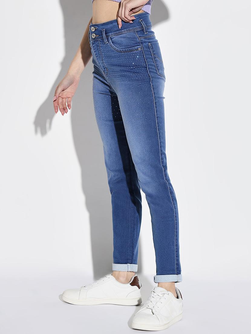 women plain slim fit denim jeans - 21632658 - Standard Image - 2