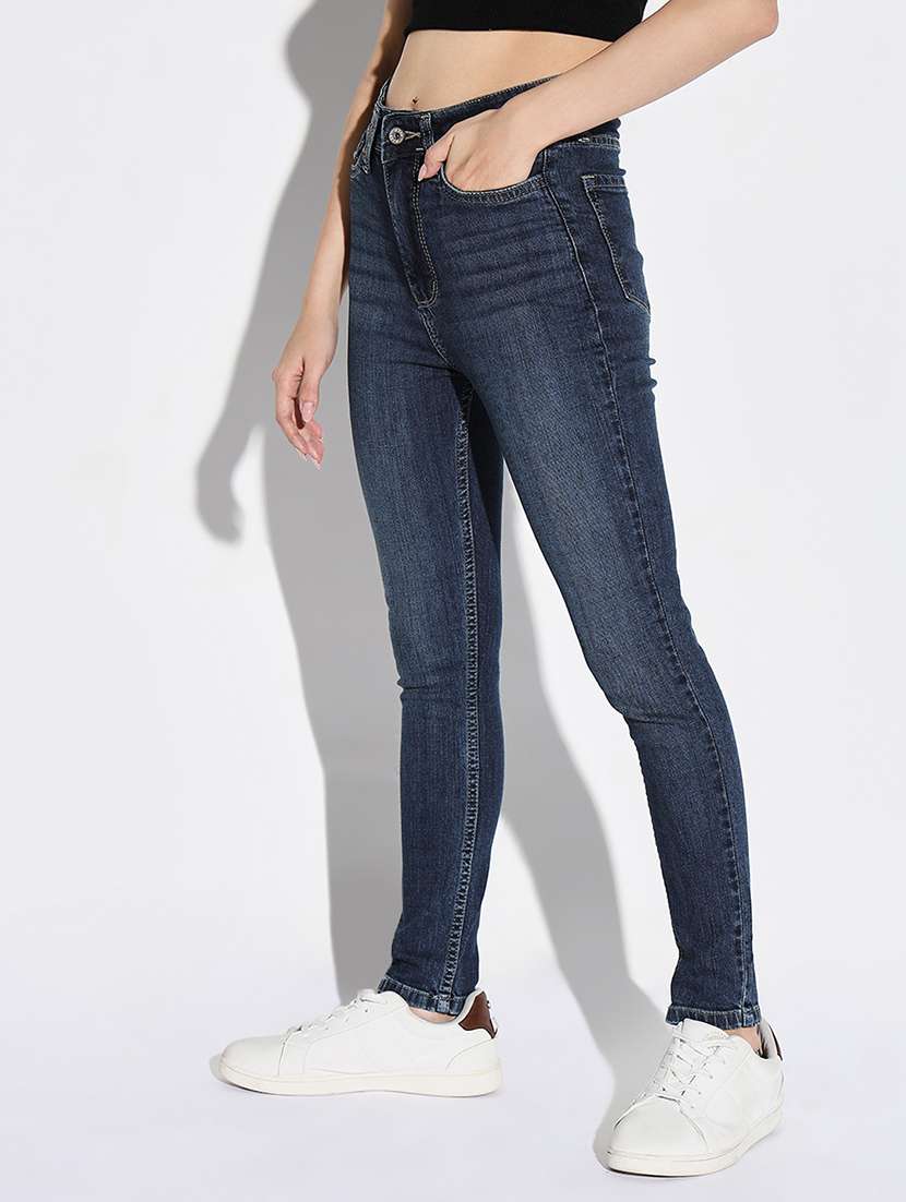 women plain slim fit denim jeans - 21632670 -  Standard Image - 2