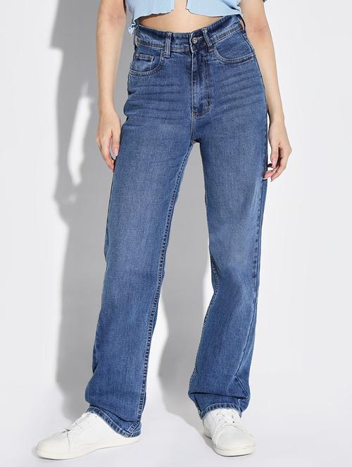 women plain high rise denim jeans - 21632677 - Standard Image - 0