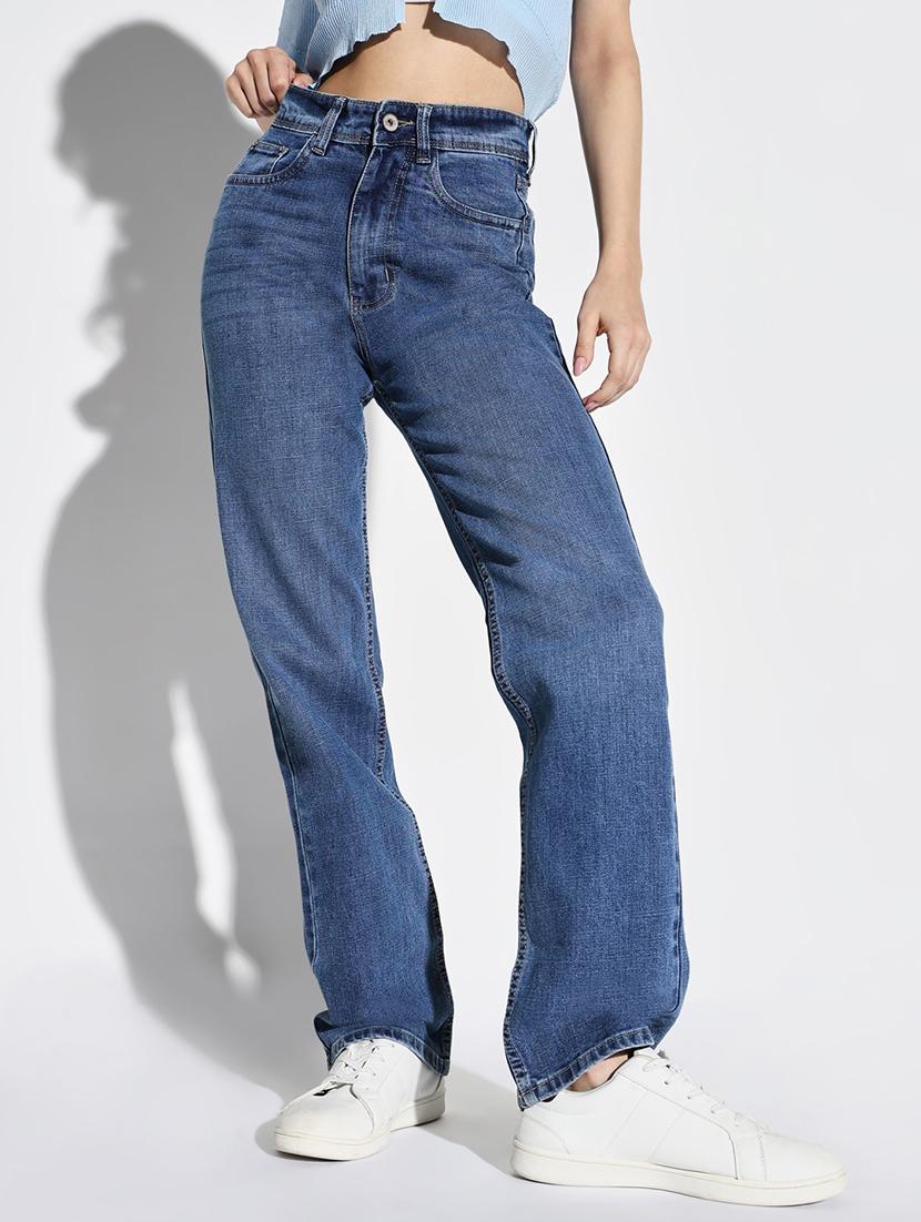 women plain high rise denim jeans - 21632677 - Standard Image - 2