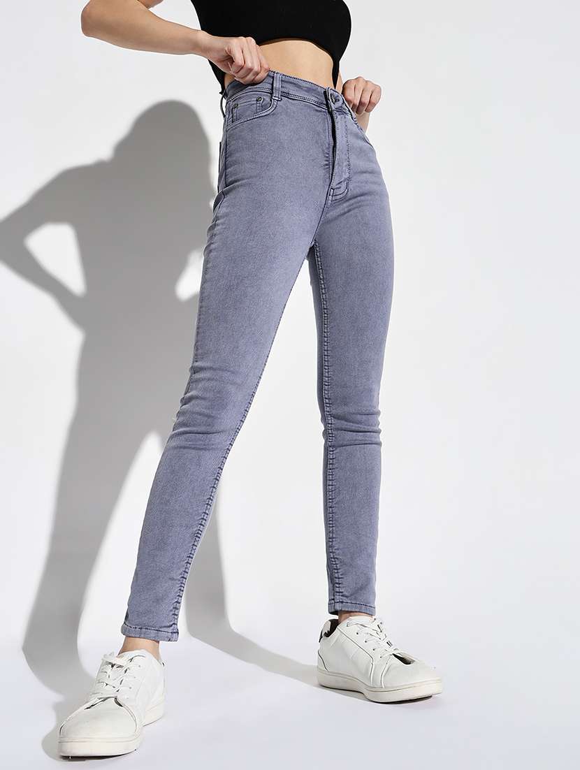 women plain skinny fit denim jeans - 21632692 -  Standard Image - 2