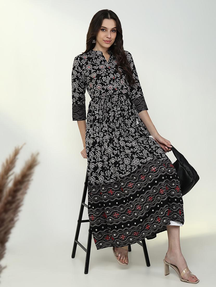 women black floral printed anarkali kurta - 21632748 - Standard Image - 2