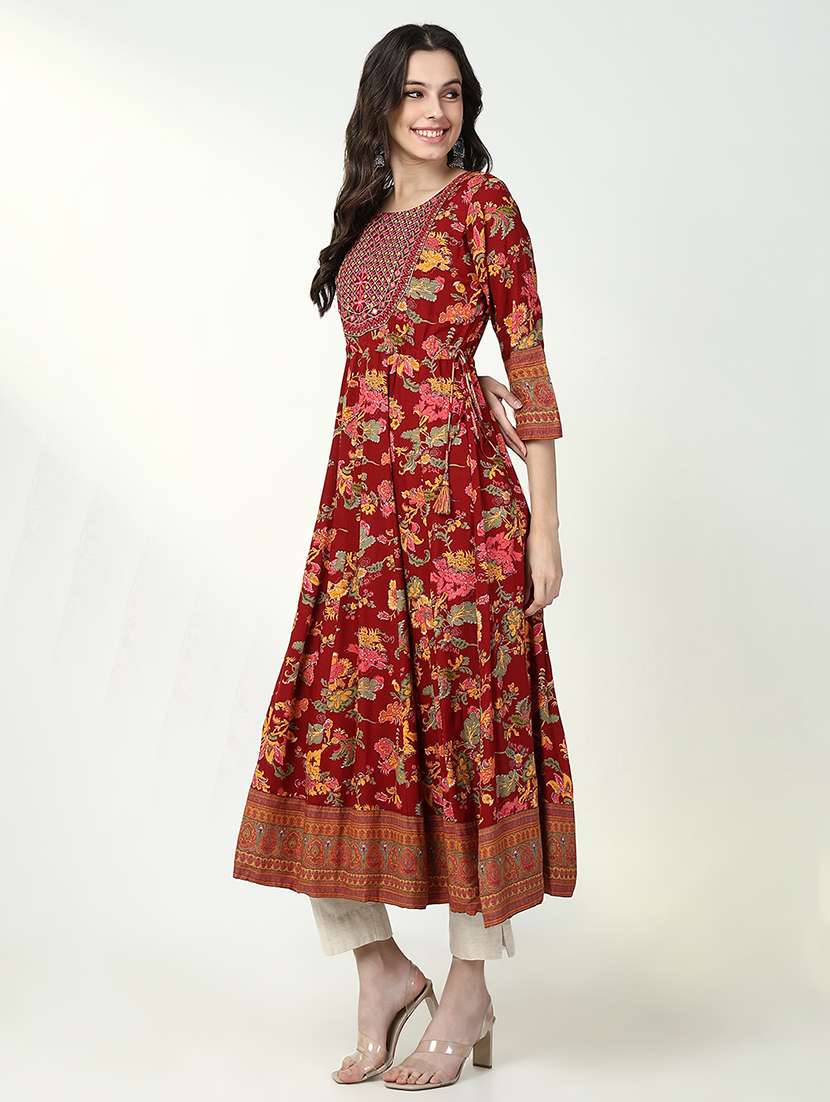 women red floral printed anarkali kurta - 21632753 -  Standard Image - 2
