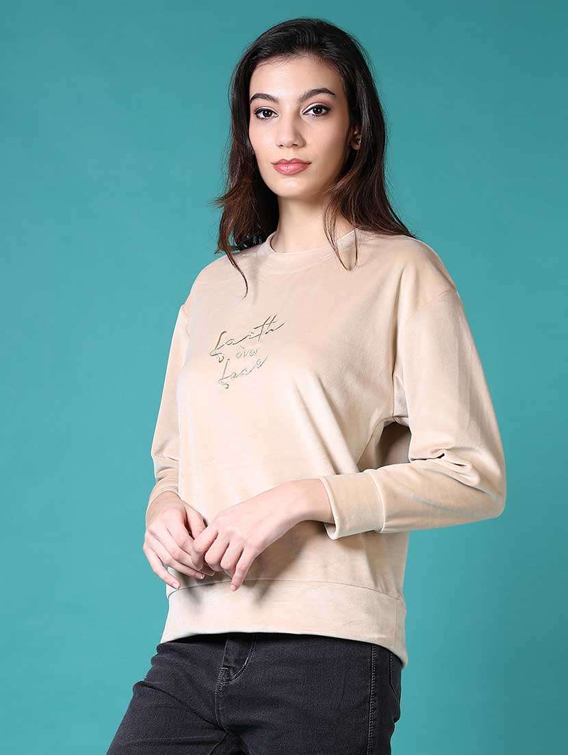 women chest print long sleeves sweatshirt - 21632832 -  Standard Image - 2