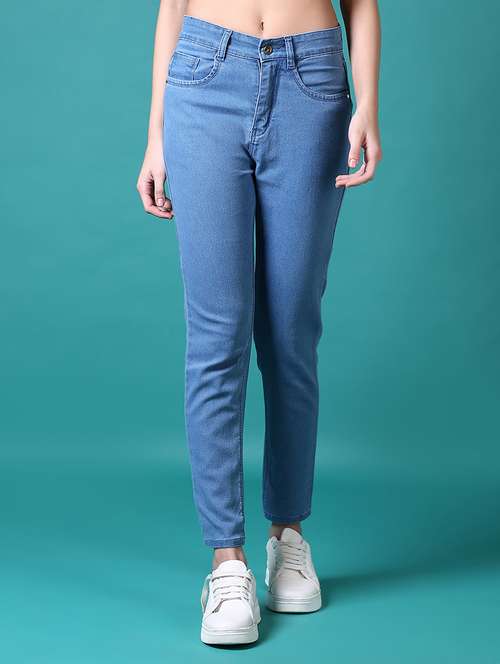 women solid mid rise slim fit jean - 21632881 - Standard Image - 0
