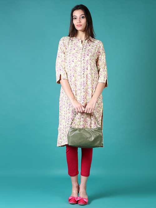 women floral mandarin neck straight kurta - 21632894 -  Standard Image - 0